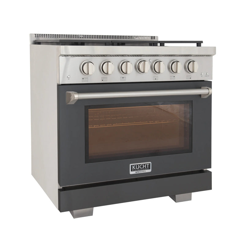 Kucht Professional 36" 5.2 cu ft. Natural Gas Range in Cement Gray, KFX3600X-GY