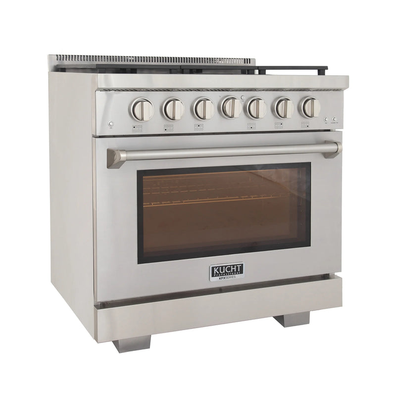 Kucht Professional 36" 5.2 cu ft. Natural Gas Range in Stainless Steel, KFX3600X-S