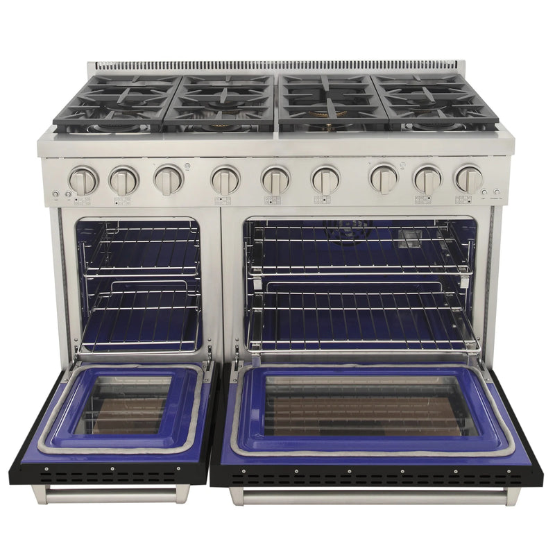 Kucht Professional 48" 6.7 cu ft. Natural Gas Range in Black, KFX4800X-BK