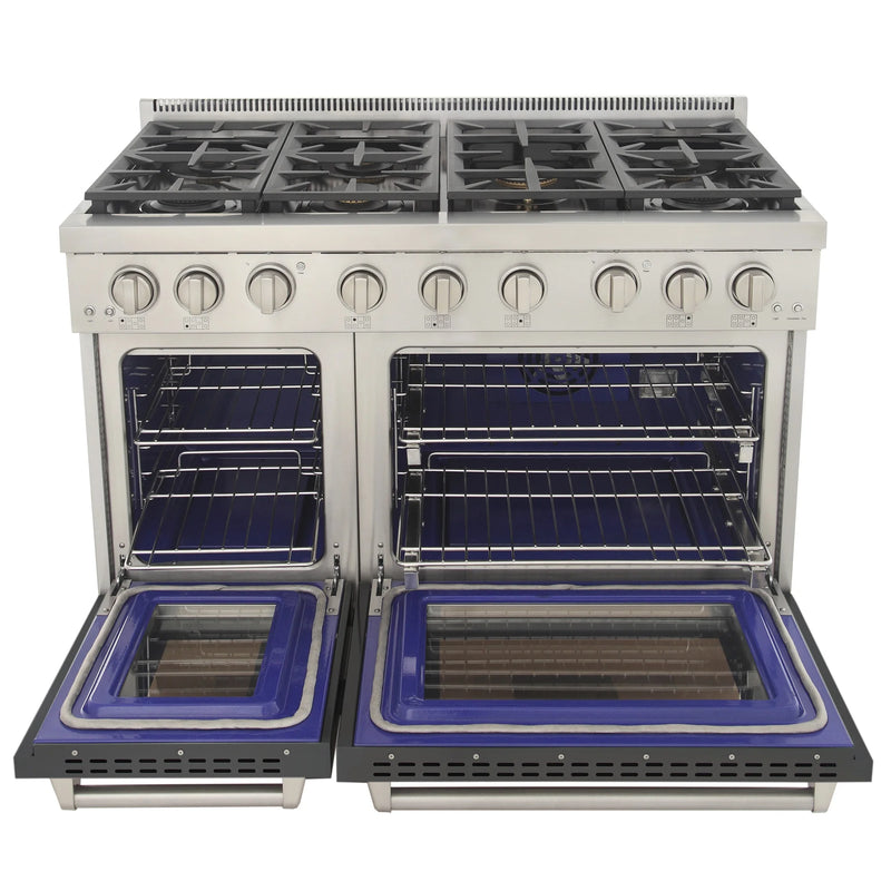 Kucht Professional 48" 6.7 cu ft. Natural Gas Range in Cement Gray with Silver Knobs, KFX4800X-GY