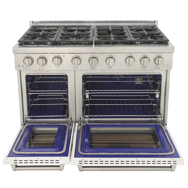 Kucht Professional 48" 6.7 cu ft. Natural Gas Range in White, KFX4800X-W