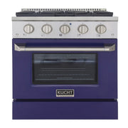 Kucht Professional 30" 4.2 cu ft. Propane Gas Range with Blue Door and Silver Knobs, KNG301/LP-B