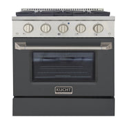 Kucht Professional 30" 4.2 cu ft. Natural Gas Range with Cement Gray Door and Silver Knobs, KNG301-CY