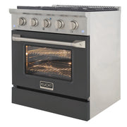 Kucht Professional 30" 4.2 cu ft. Natural Gas Range with Cement Gray Door and Silver Knobs, KNG301-CY