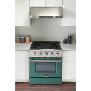 Kucht Professional 30" 4.2 cu ft. Natural Gas Range with Green Door and Silver Knobs, KNG301-G