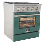 Kucht Professional 30" 4.2 cu ft. Natural Gas Range with Green Door and Silver Knobs, KNG301-G