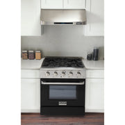Kucht Professional 30" 4.2 cu ft. Natural Gas Range with Black Door and Silver Knobs, KNG301-K