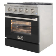 Kucht Professional 30" 4.2 cu ft. Propane Gas Range with Black Door and Silver Knobs, KNG301/LP-K