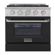 Kucht Professional 30" 4.2 cu ft. Natural Gas Range with Black Door and Silver Knobs, KNG301-K