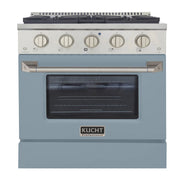 Kucht Professional 30" 4.2 cu ft. Natural Gas Range with Light Blue Door and Silver Knobs, KNG301-LE