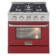 Kucht Professional 30" 4.2 cu ft. Natural Gas Range with Red Door and Silver Knobs, KNG301-R
