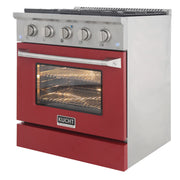 Kucht Professional 30" 4.2 cu ft. Natural Gas Range with Red Door and Silver Knobs, KNG301-R