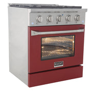 Kucht Professional 30" 4.2 cu ft. Natural Gas Range with Red Door and Silver Knobs, KNG301-R
