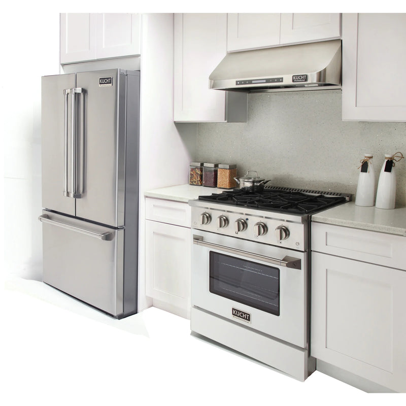 Kucht Professional 30" 4.2 cu ft. Natural Gas Range with White Door and Silver Knobs, KNG301-W