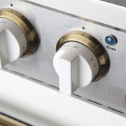 Kucht Professional 30" 4.2 cu ft. Natural Gas Range with White Door and Gold Knobs, KNG301-W-GOLD