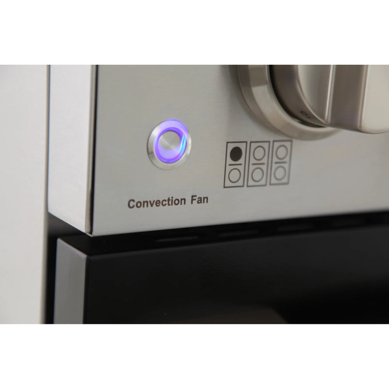 Kucht Professional 36" 5.2 cu ft. Natural Gas Dual Fuel Range with Black Door and Silver Knobs, KDF362-K