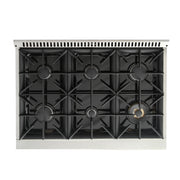 Kucht Professional 36" 5.2 cu ft. Natural Gas Range with Blue Door and Silver Knobs, KNG361-B