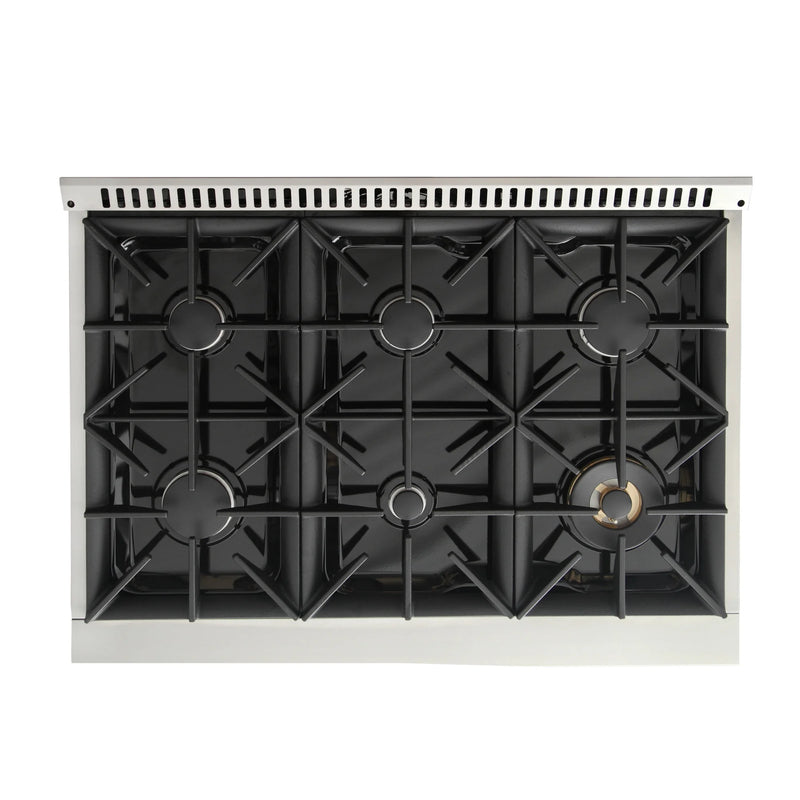 Kucht Professional 36" 5.2 cu ft. Natural Gas Range with Blue Door and Silver Knobs, KNG361-B