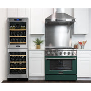 Kucht Professional 36" 5.2 cu ft. Propane Gas Range with Green Door and Silver Knobs, KNG361/LP-G