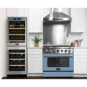 Kucht Professional 36" 5.2 cu ft. Propane Gas Range with Light Blue Door and Silver Knobs, KNG361/LP-LE