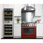 Kucht Professional 36" 5.2 cu ft. Propane Gas Range with Red Door and Silver Knobs, KNG361/LP-R