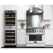 Kucht Professional 36" 5.2 cu ft. Natural Gas Range with White Door and Silver Knobs, KNG361-W