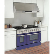 Kucht Professional 48" 6.7 cu ft. Natural Gas Range with Blue Door and Silver Knobs, KNG481-B