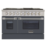 Kucht Professional 48" 6.7 cu ft. Natural Gas Range with Cement Grey Door and Silver Knobs, KNG481-CY