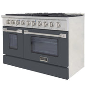 Kucht Professional 48" 6.7 cu ft. Natural Gas Range with Cement Grey Door and Silver Knobs, KNG481-CY