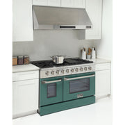 Kucht Professional 48" 6.7 cu ft. Natural Gas Range with Green Door and Silver Knobs, KNG481-G