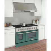 Kucht Professional 48" 6.7 cu ft. Natural Gas Range with Green Door and Silver Knobs, KNG481-G