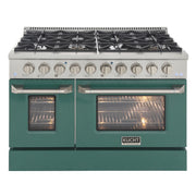 Kucht Professional 48" 6.7 cu ft. Natural Gas Range with Green Door and Silver Knobs, KNG481-G
