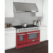 Kucht Professional 48" 6.7 cu ft. Natural Gas Range with Red Door and Silver Knobs, KNG481-R