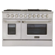 Kucht Professional 48" 6.7 cu ft. Natural Gas Range with Silver Door and Silver Knobs, KNG481-S