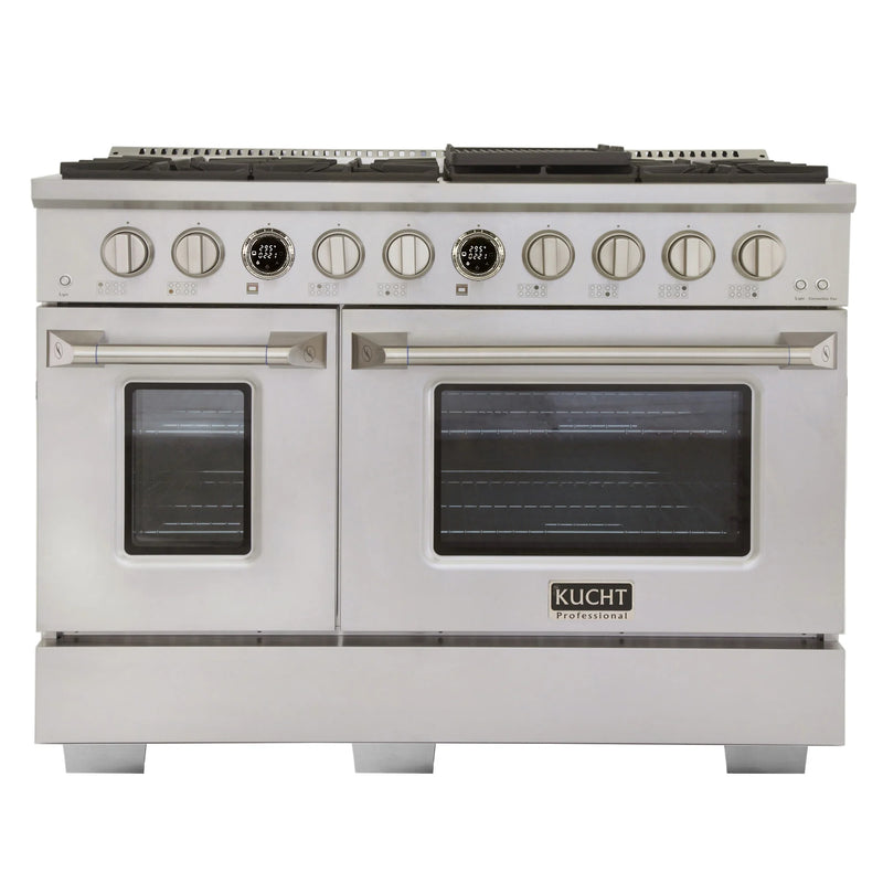 Kucht Professional 48" 6.7 cu ft. Propane Gas Dual Fuel Range in Stainless Steel, KXP48-SS/LP