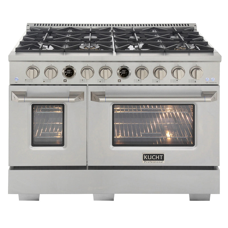Kucht Professional 48" 6.7 cu ft. Natural Gas Dual Fuel Range in Stainless Steel, KXP48-SS