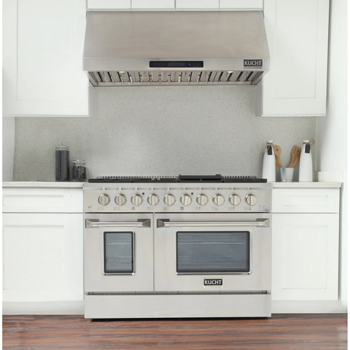 Kucht Professional 48" 6.7 cu ft. Propane Gas Range with Silver Door and Silver Knobs, KNG481/LP-S