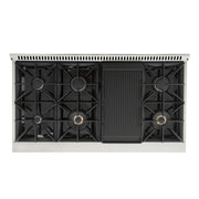 Kucht Professional 48" 6.7 cu ft. Natural Gas Range with Black Door and Silver Knobs, KNG481-K