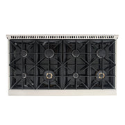 Kucht Professional 48" 6.7 cu ft. Propane Gas Range with White Door and Silver Knobs, KNG481/LP-W