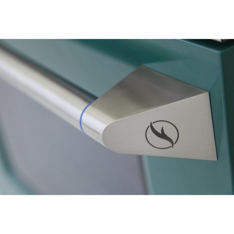 Kucht Professional 48" 6.7 cu ft. Propane Gas Range with Green Door and Silver Knobs, KNG481/LP-G