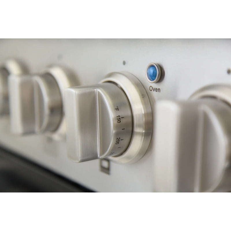 Kucht Professional 30" 4.2 cu ft. Natural Gas Dual Fuel Range with Black Door and Silver Knobs, KDF302-K