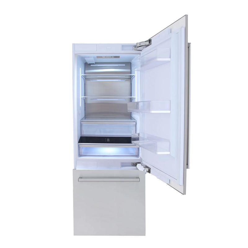 Kucht 30" 17 Cu. Ft. Built-In Refrigerator in Custom Panel Ready, Bottom Freezer, Counter Depth, KR300SD