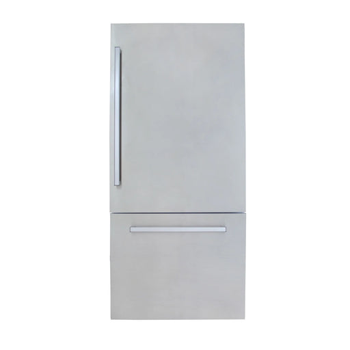 Kucht Stainless steel refrigerator on a white background