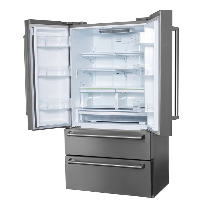 Kucht 36" Counter Depth 22.5 cu. ft. French Door Refrigerator with Ice Maker in Stainless Steel, KR700i