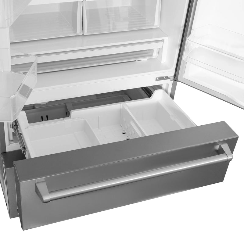 Kucht 36" Counter Depth 22.5 cu. ft. French Door Refrigerator with Ice Maker in Stainless Steel, KR700i