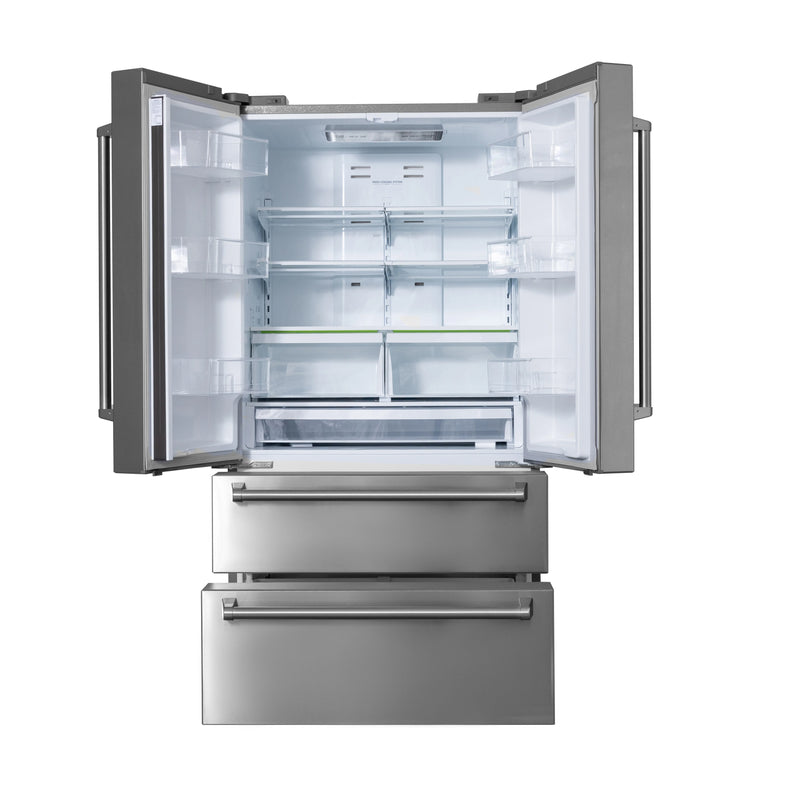 Kucht 36" Counter Depth 22.5 cu. ft. French Door Refrigerator with Ice Maker in Stainless Steel, KR700i