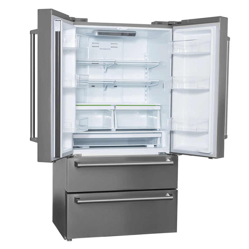 Kucht 36" Counter Depth 22.5 cu. ft. French Door Refrigerator with Ice Maker in Stainless Steel, KR700i