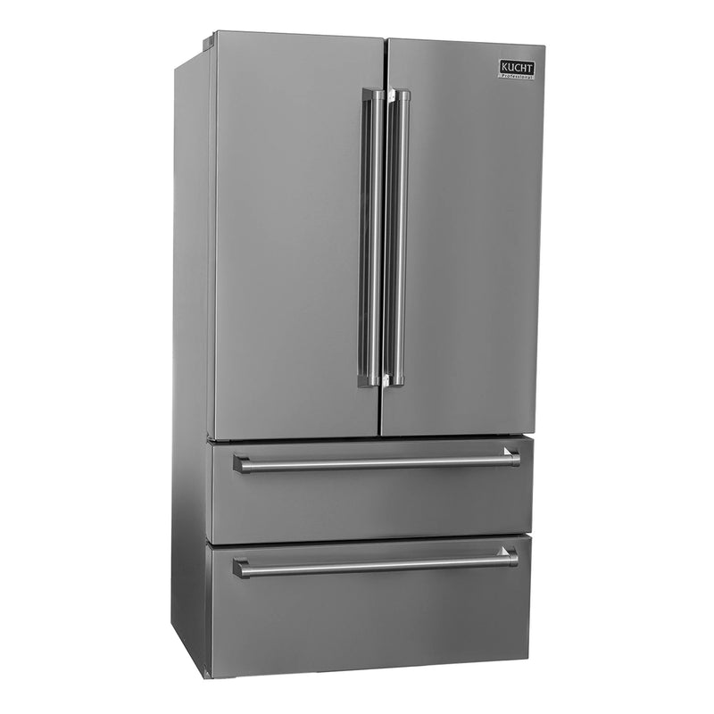 Kucht 36" Counter Depth 22.5 cu. ft. French Door Refrigerator with Ice Maker in Stainless Steel, KR700i