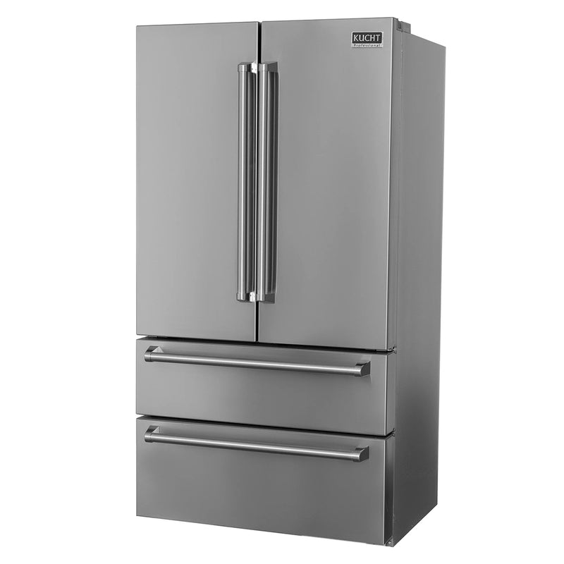 Kucht 36" Counter Depth 22.5 cu. ft. French Door Refrigerator with Ice Maker in Stainless Steel, KR700i