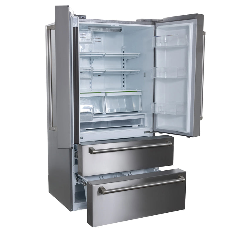 Kucht 36" Counter Depth 22.5 cu. ft. French Door Refrigerator with Ice Maker in Stainless Steel, KR700i